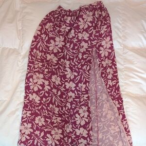 Floral Burgundy and Cream Skirt